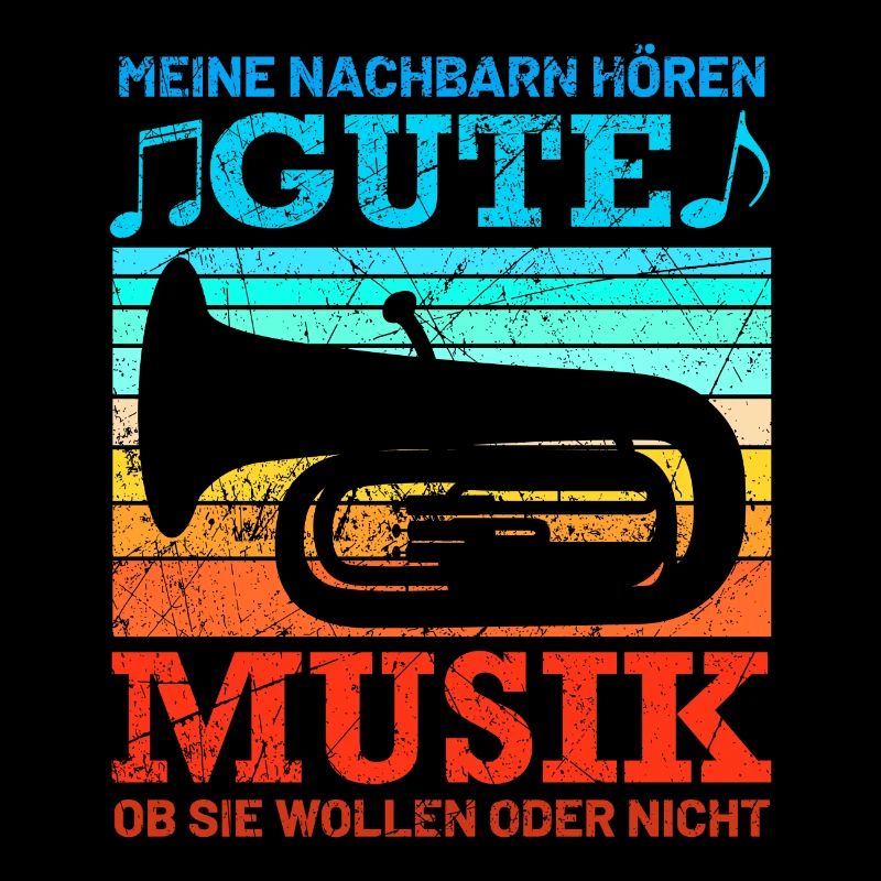 Retro Tuba Design mit Spruch