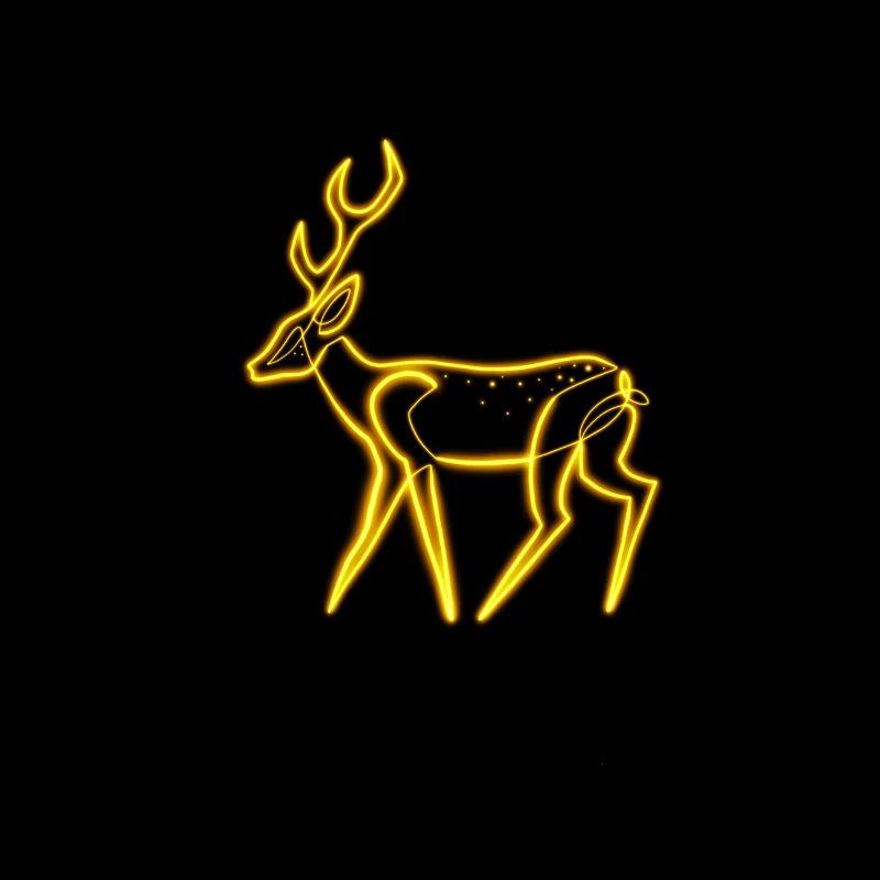 Neon yellow forest deer