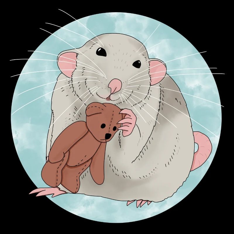 Nette Ratte mit Teddybär