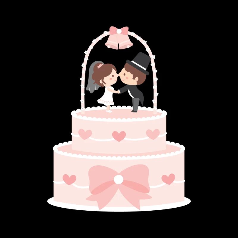 Gâteau de mariage mignon mariée et le marié