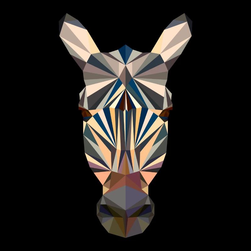 Polygon zebra donkey horse art drawing