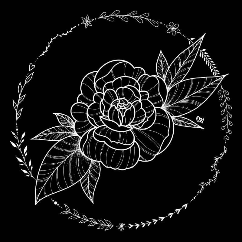 Peony with white circle