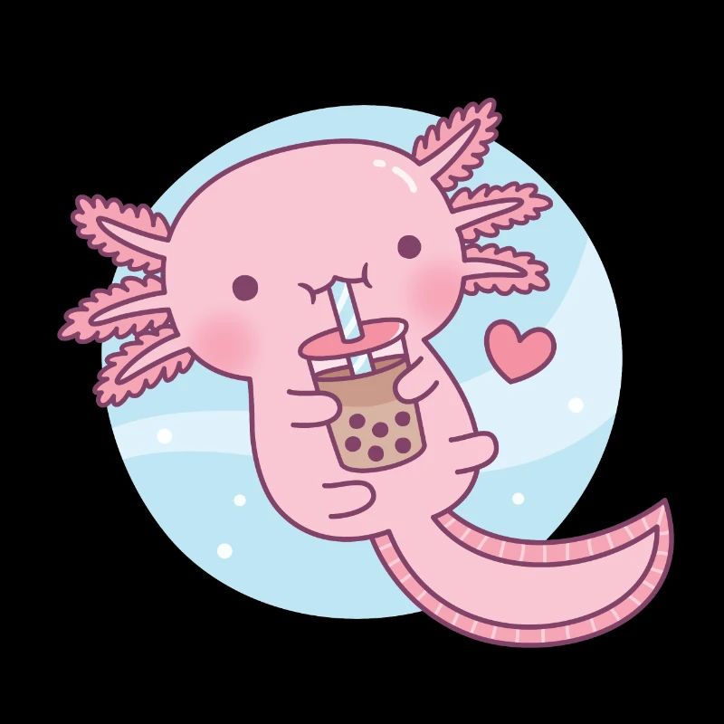 Süßer Axolotl liebt Bubble Tea