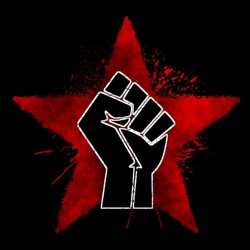 Roter Stern mit Faust