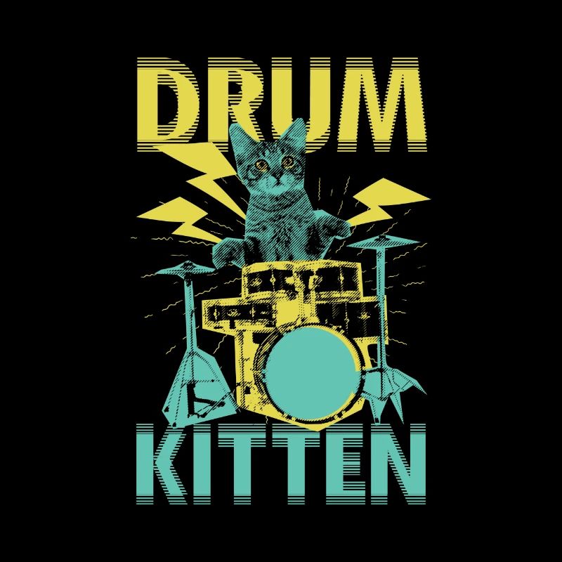 Drum Kitten Katze Spielt Schlagzeug