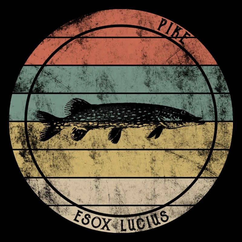 Pike Predatory Fish Retro Vintage