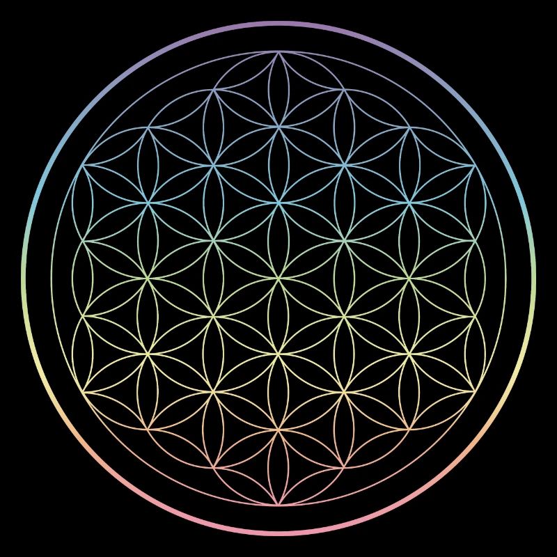 Fleur de Vie Rainbow Chakra Couleurs