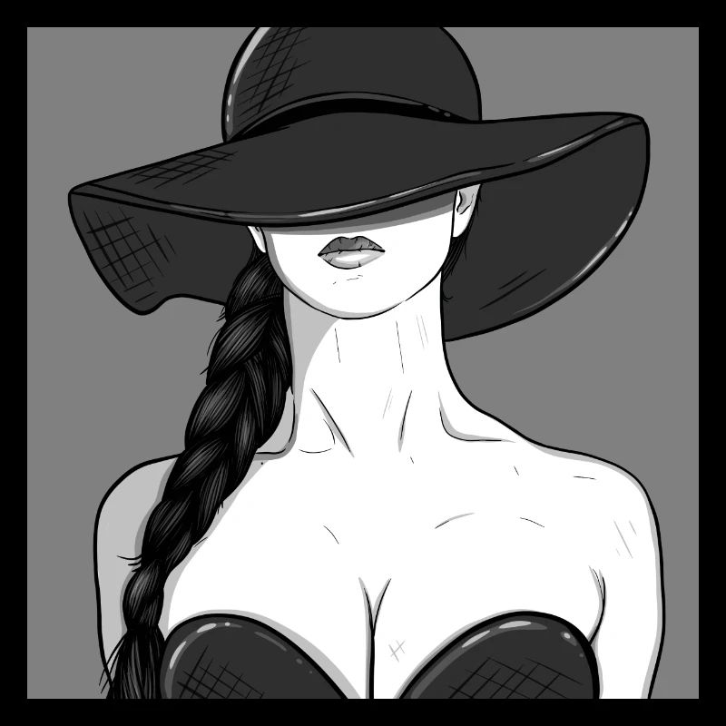 Frau mit Hut / Pin-Up