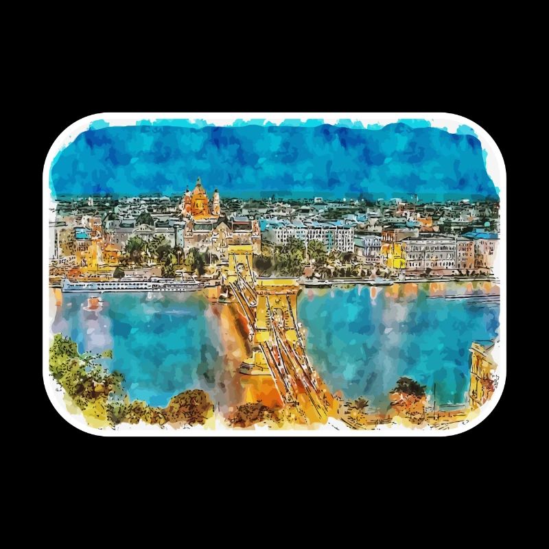 Budapest Hungary Watercolor Sketch Illustration
