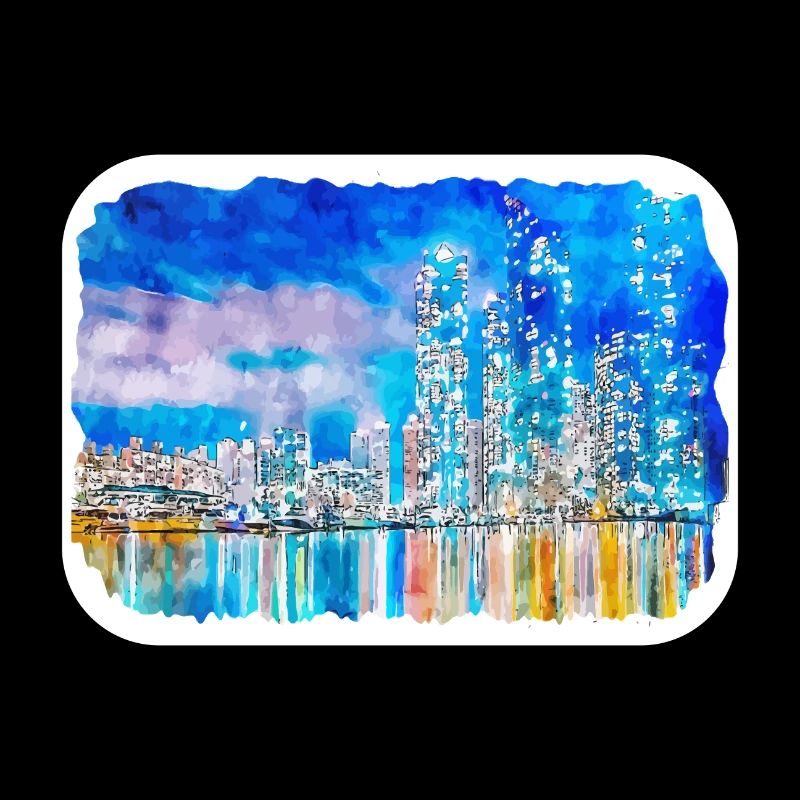 Corée du Sud Point de repère Aquarelle Dessin d’esquisse