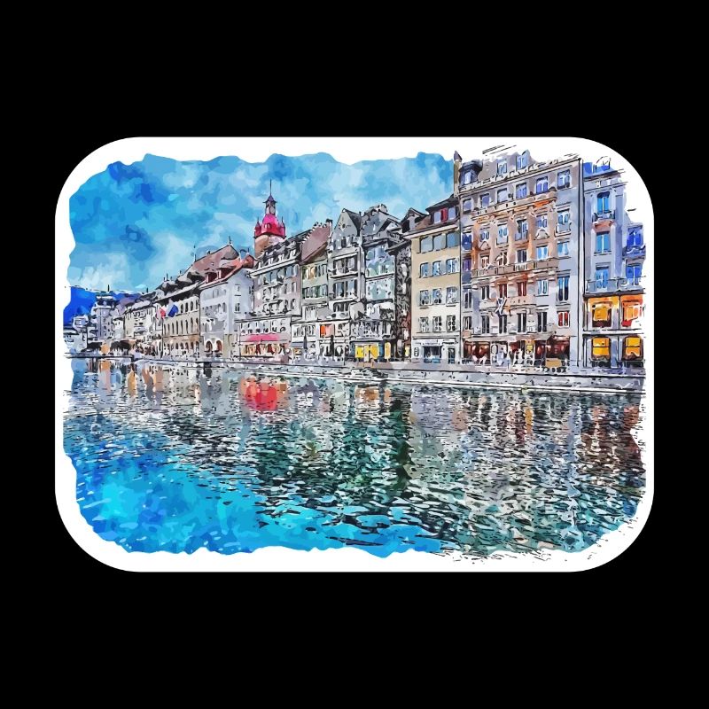 Suisse Aquarelle Esquisse Dessinée Illustration