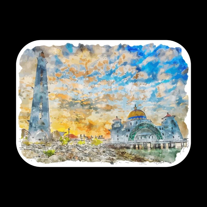 Malaisie Aquarelle Esquisse Dessinée à la Main Illustration