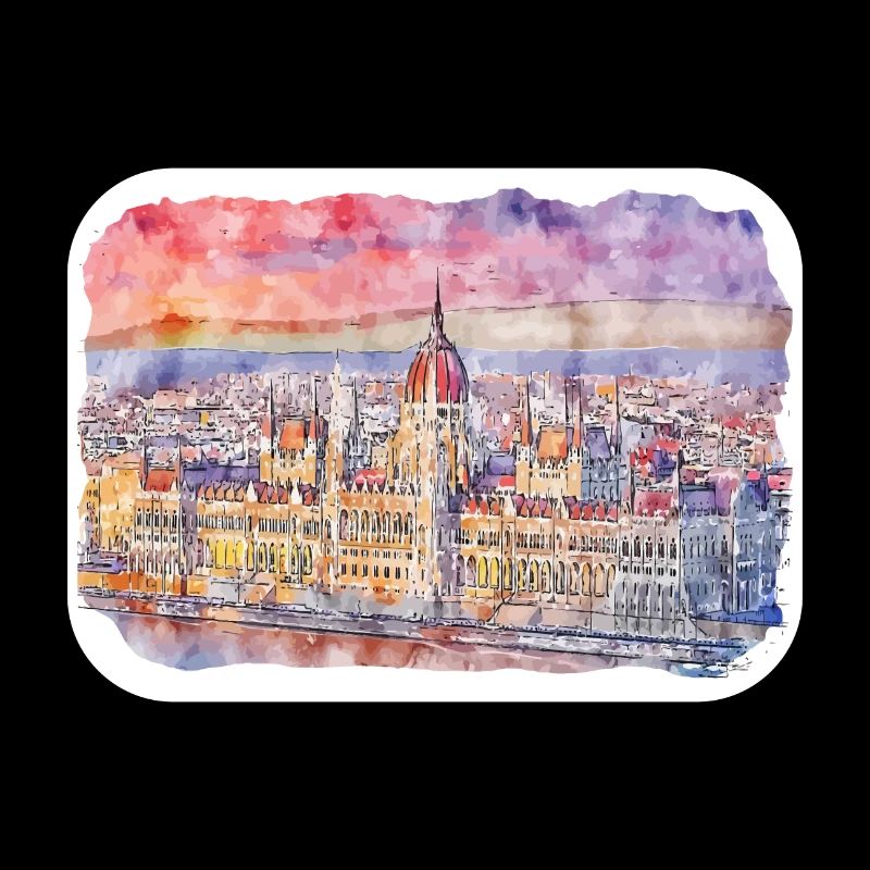 Budapest Aquarelle Esquisse Dessinée à la Main Illustration