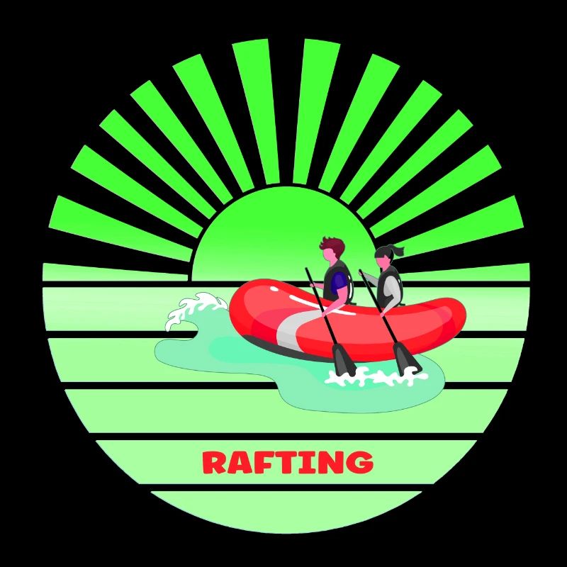 Rafting sunset vintage