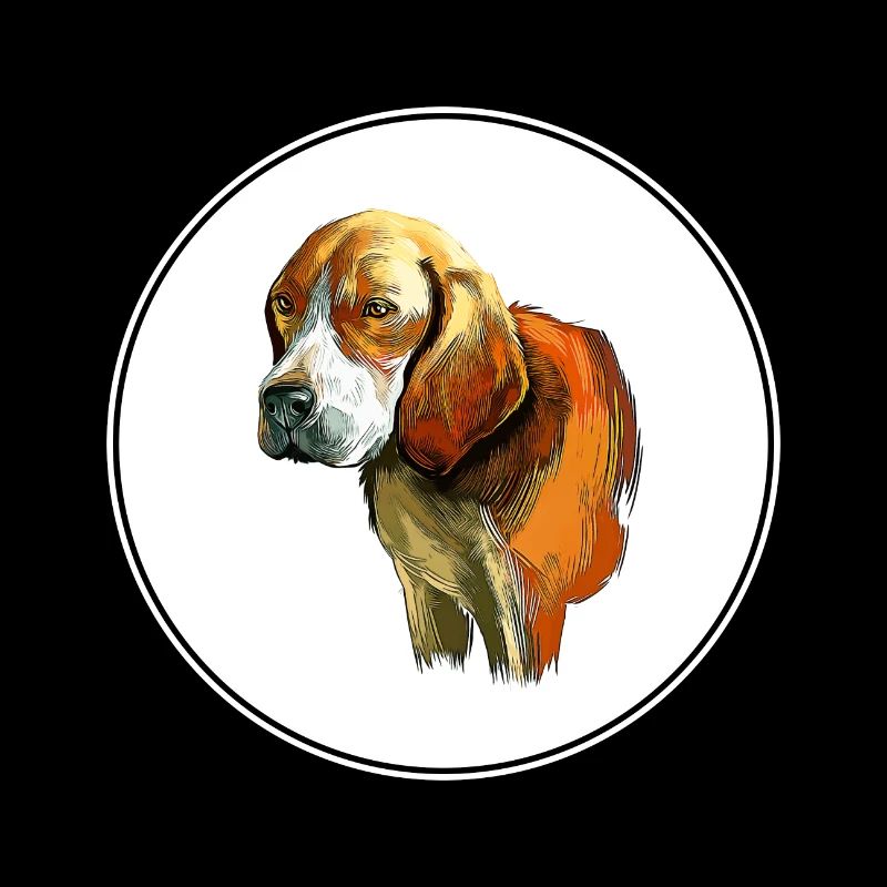Beagle-Harrier Scent Hound Dog Sketch Illustration