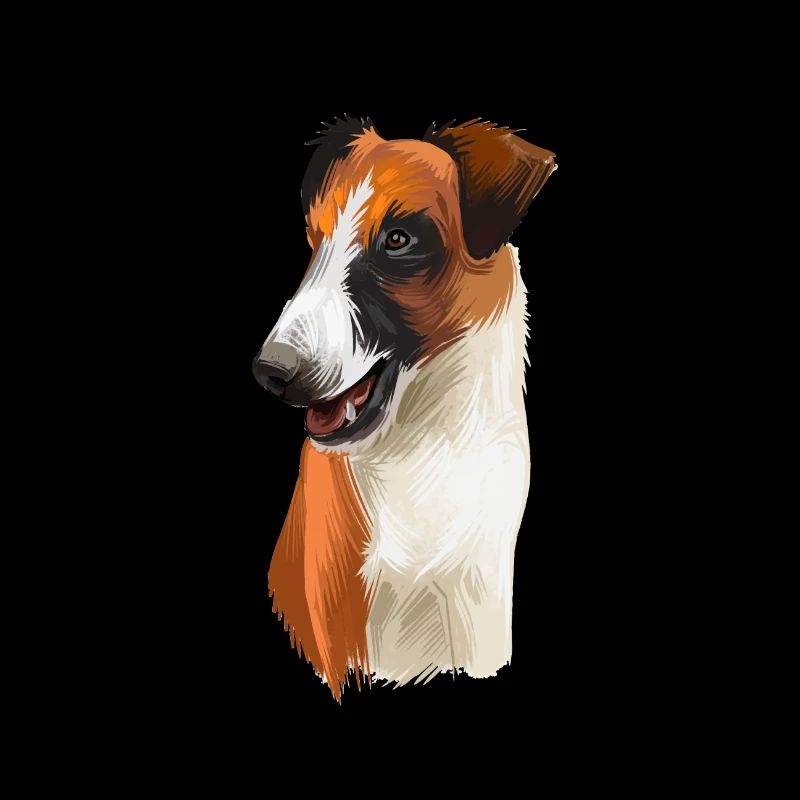Smooth Fox Terrier Hund Aquarell Illustration