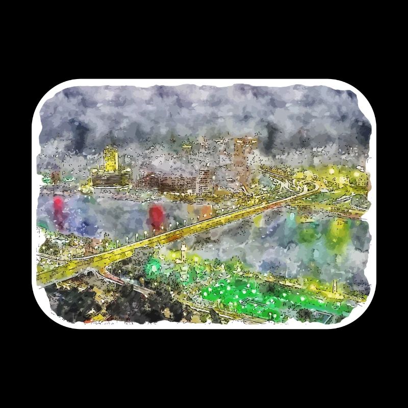 Le Caire Egypte Aquarelle Esquisse Dessinée Illustration