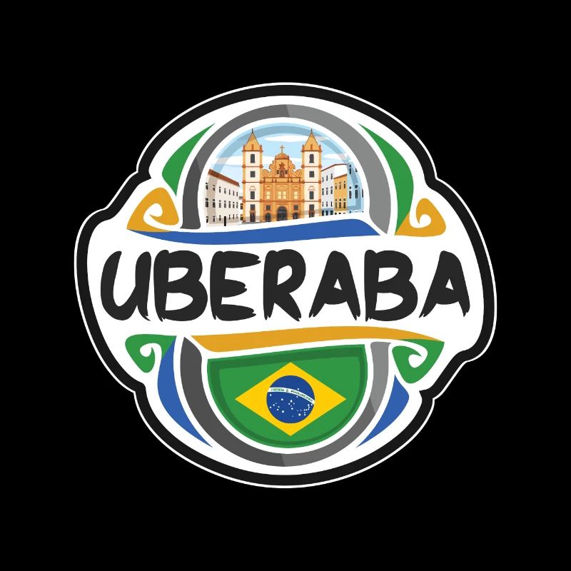 Uberaba Brésil Drapeau Insigne Voyage Souvenir Timbre