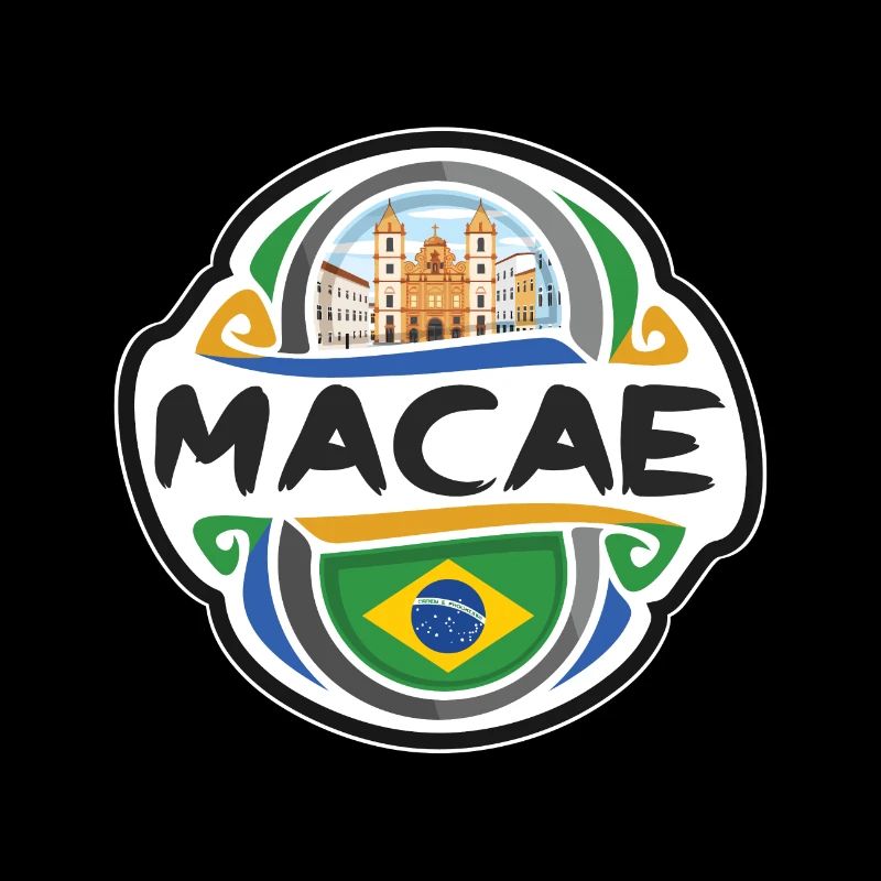 Macae Brésil drapeau badge voyage souvenir timbre