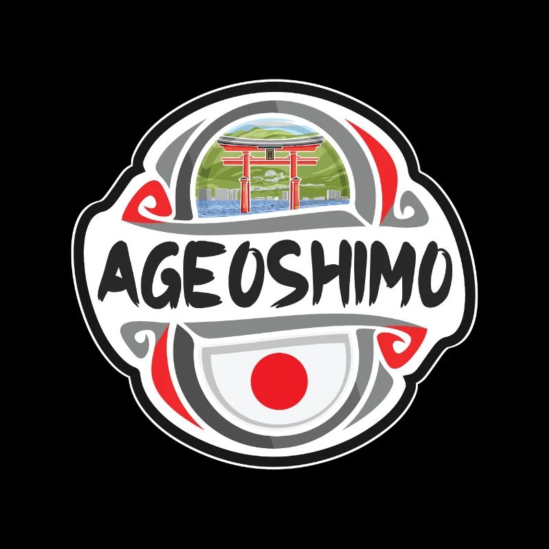 Ageoshimo Japan Flagge Abzeichen Reise Souvenir Stempel