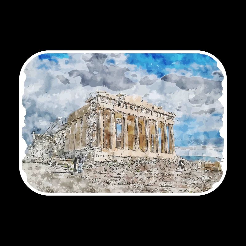 Athènes Grèce Aquarelle Sketch Illustration