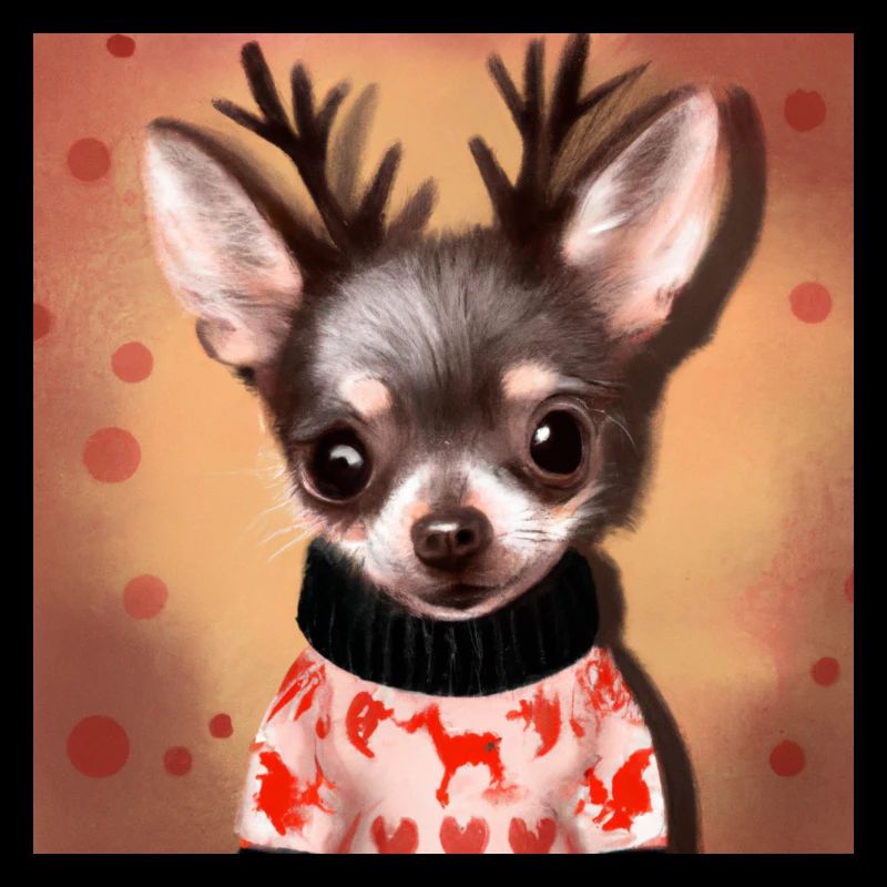 Doux heureux, chien Chihuahua dans un pull de Noël