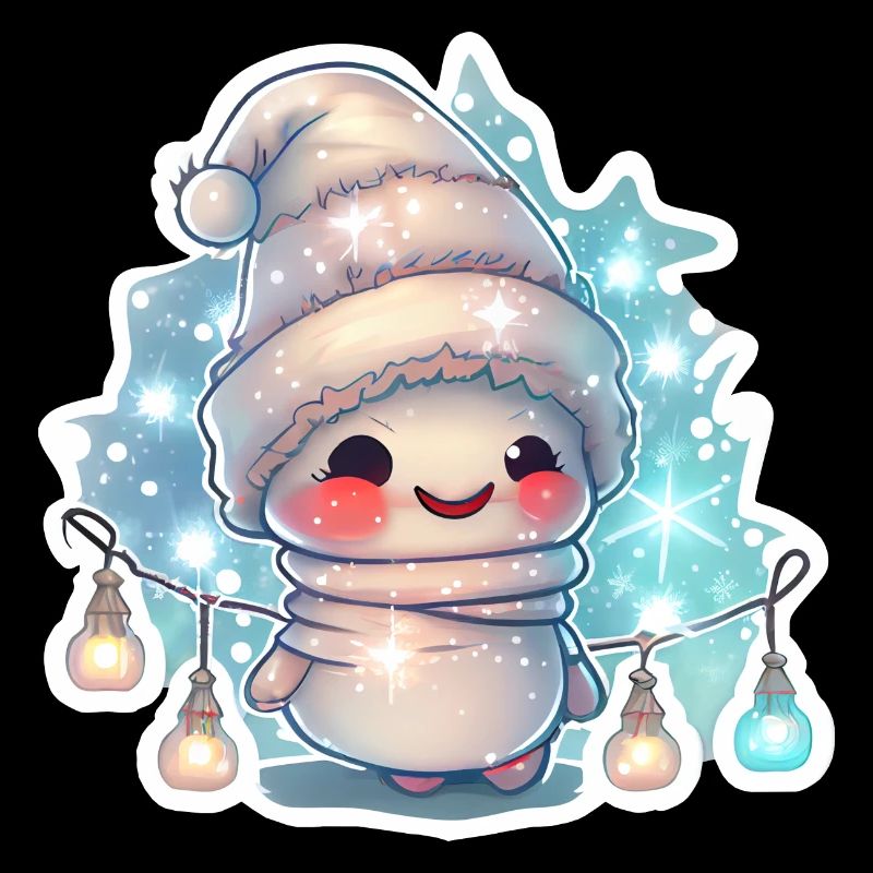 Knuffiger Schneemann mit lichterkette