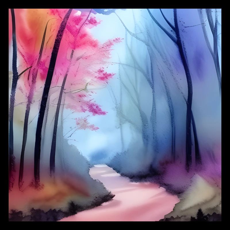 Aquarelles roses et bleues
