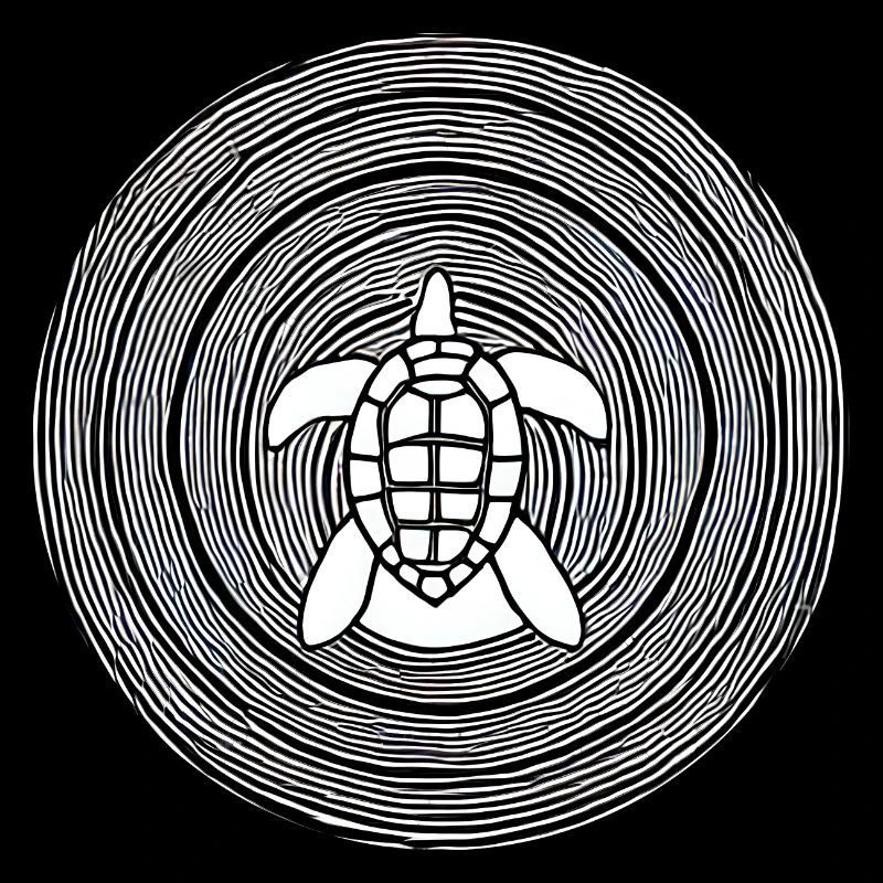 Geometric turtle with circular pattern