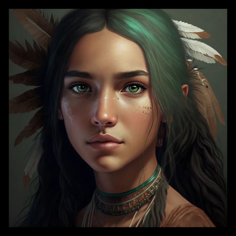 Mädchen mit Federschmuck