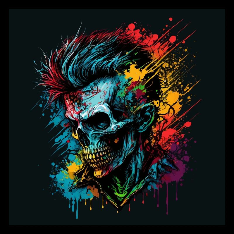 Apocalyptic Rainbow Punk Zombie