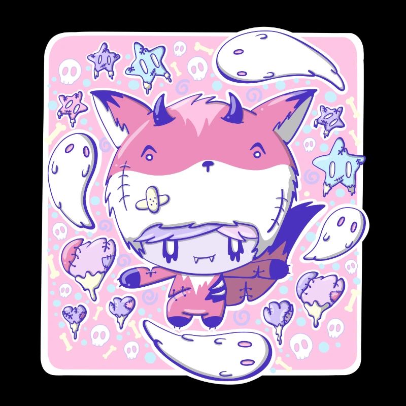 Cute zombie Devil Fox bubble head cutie