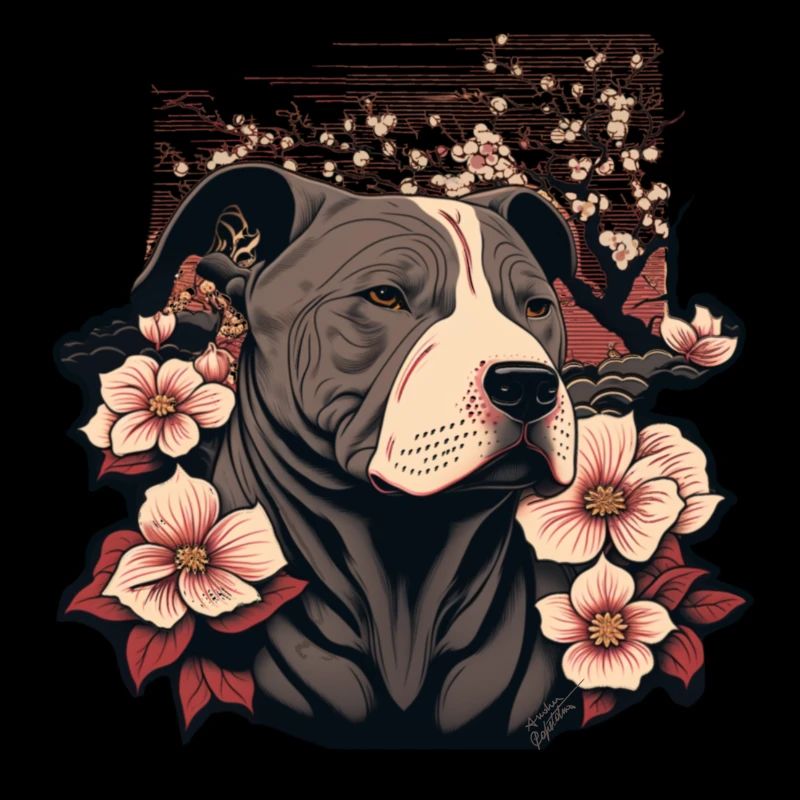 Pitbull im japanischen Stil