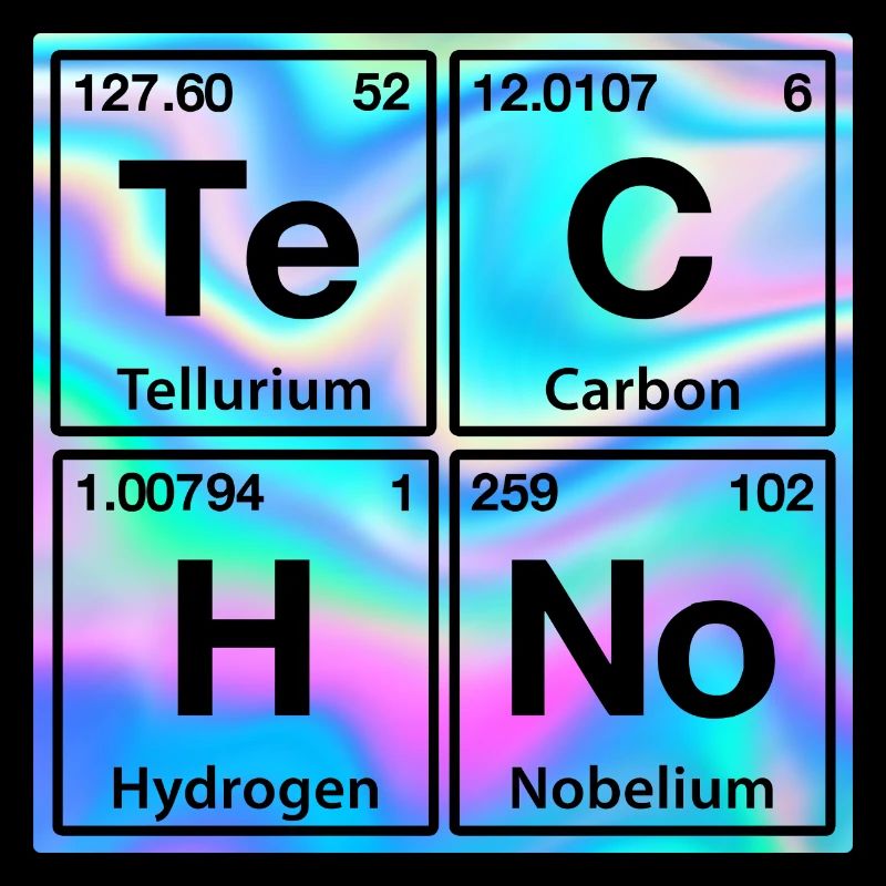 Techno Rave Electro Raver Chemie Periodensystem