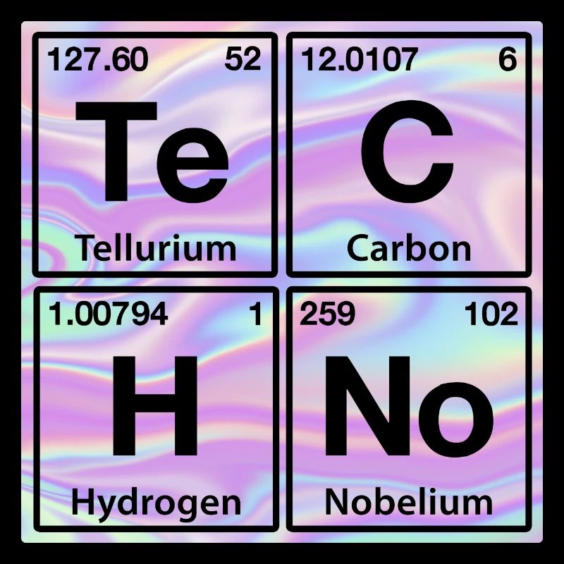 Techno Rave Electro Raver Chemie Periodensystem