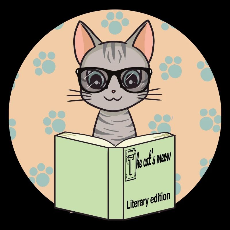 Chat mignon gris avec lunettes