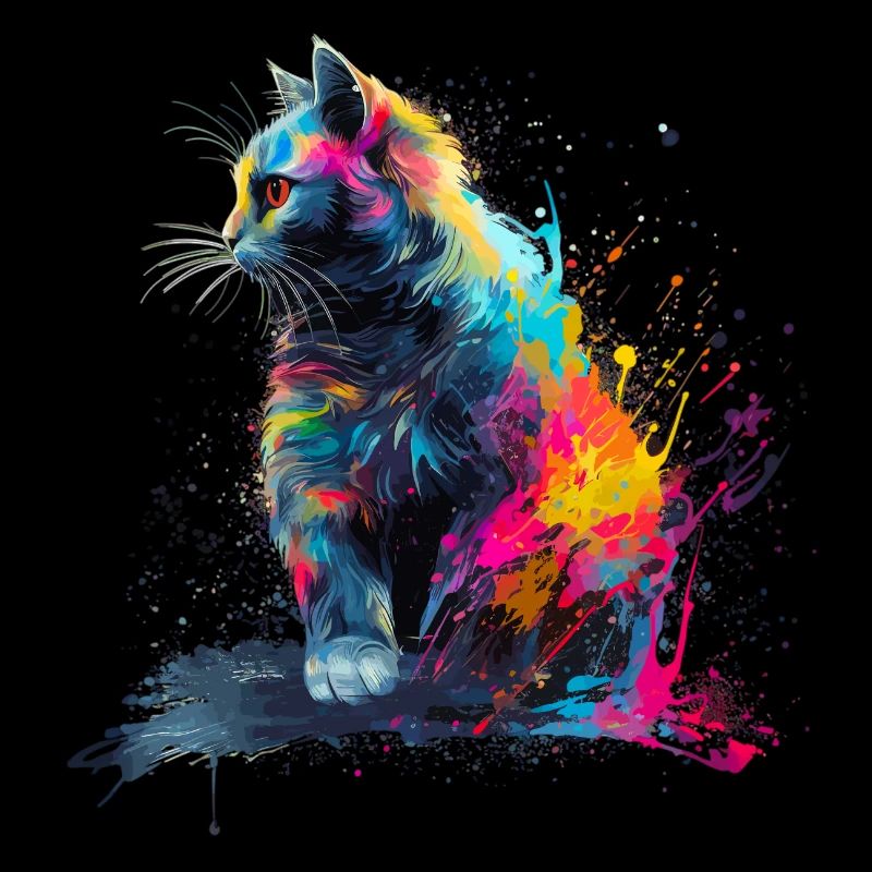 Painted Cat - AI generated
