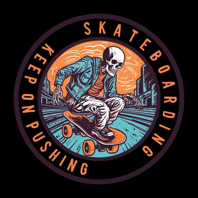 Skull Skeleton Skateboard Skater