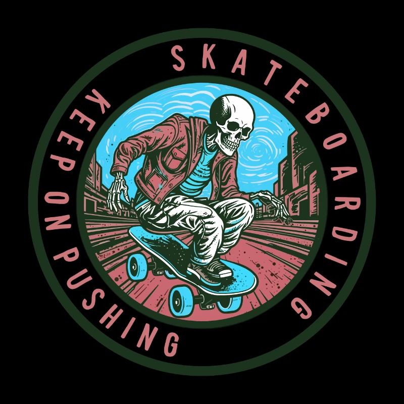 Skull Skeleton Skateboard Skater