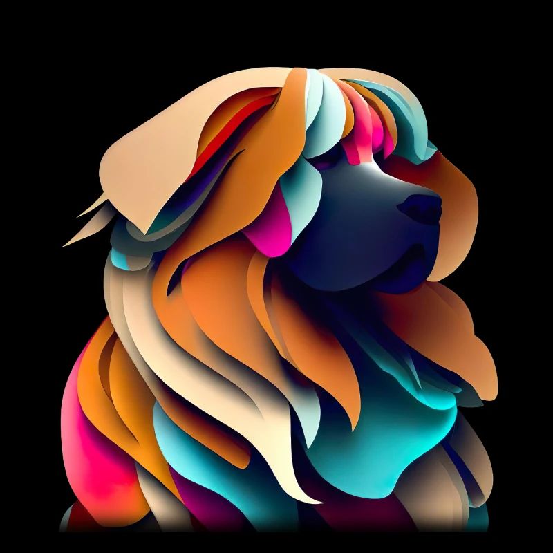 Leonberger abstrait dans l’art vibrant et coloré