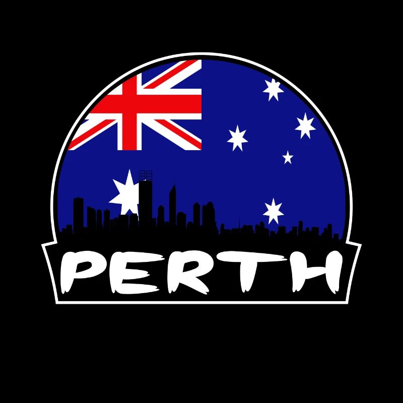 Perth Australie Flag Skyline Silhouette Voyage