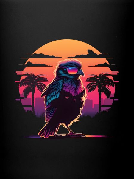 Synthwave bird sunset
