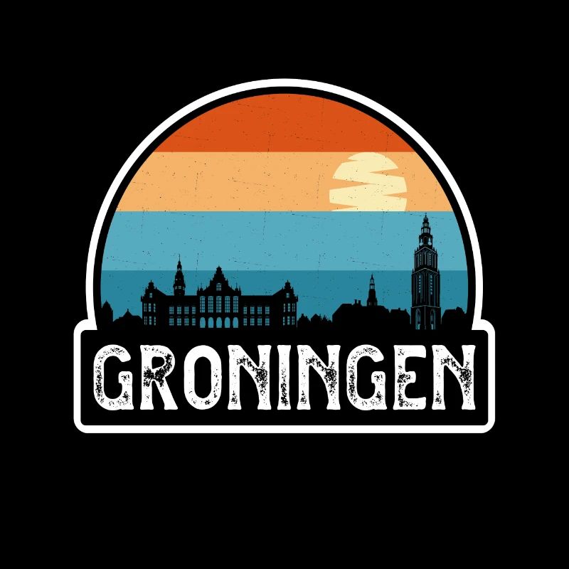 Groningue Pays-Bas Flag Skyline Souvenir de voyage