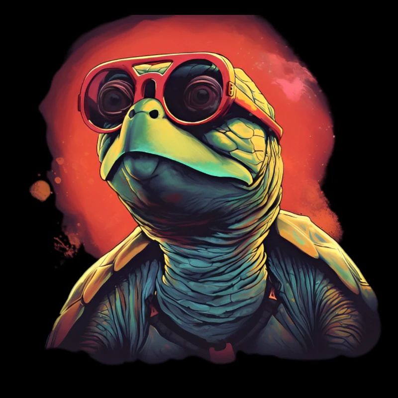 Cool water turtle with sunglasses
