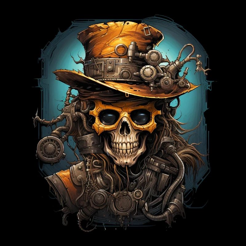Steampunk Zombie Skull