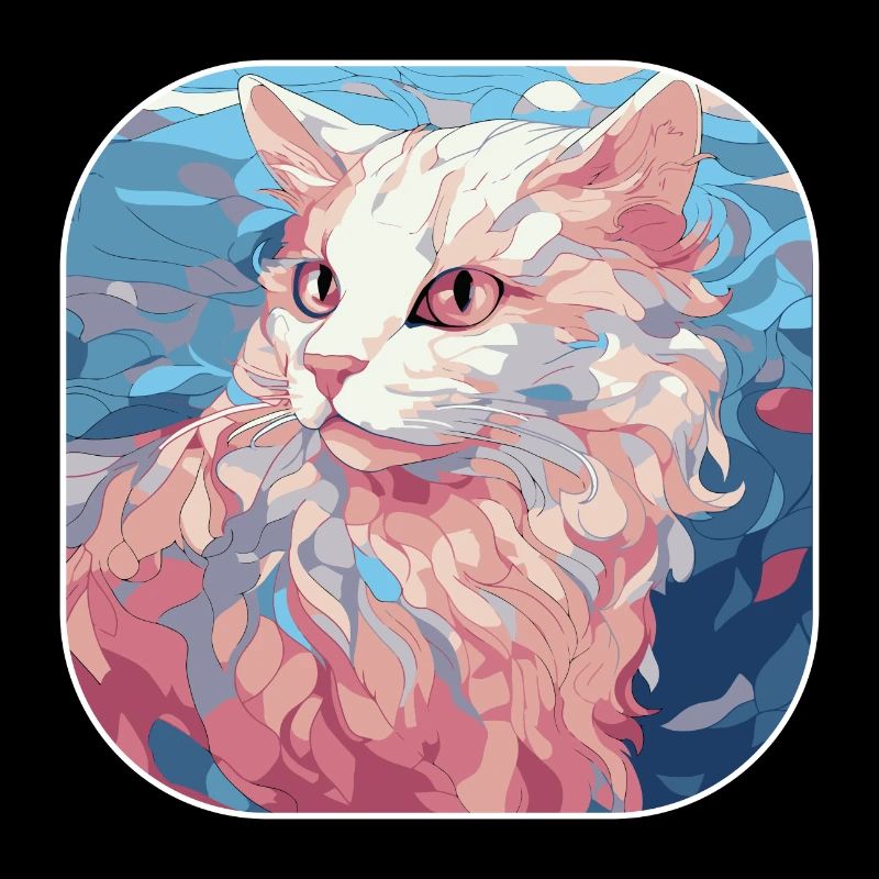 Verre d’aquarelle coloré American Curl Cat Breed