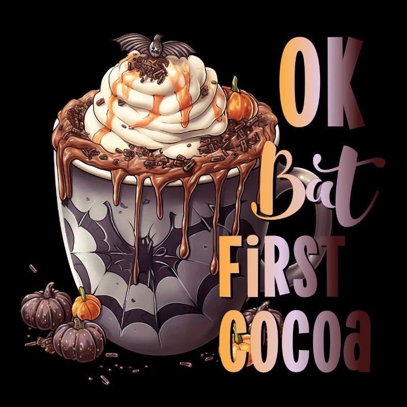Bat first cocoa Halloween cacao bat
