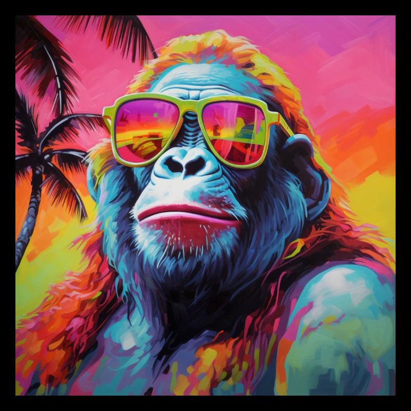 Souldja ape chillin neon