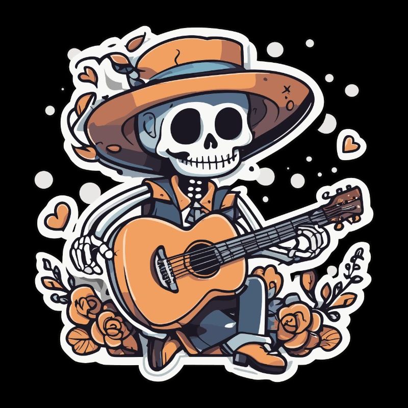 Guitar playing Skeleton