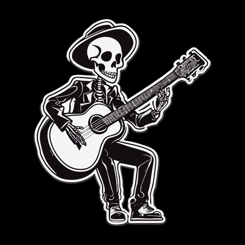 Guitare jouant du squelette